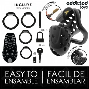 ADDICTED TOYS LOCKED - CHAINED HOLLOW PENIS CAGE 10.5 CM